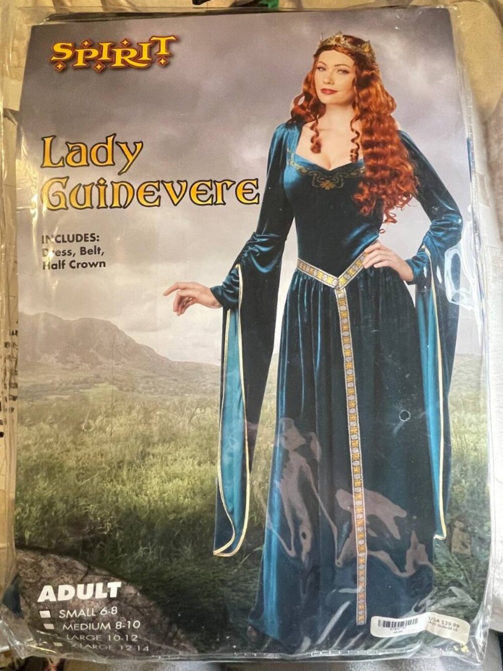 NWT Spirit Lady Guinevere Royalcore Teal Velvet Medieval Renaissance Gown